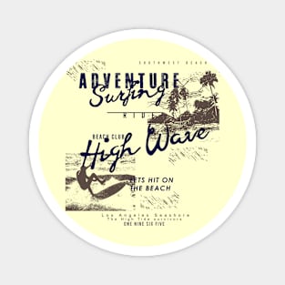 Adventure Surfing High Wave summer beach Magnet